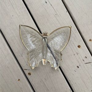 Elegant Gold and Clear Butterfly Dish
